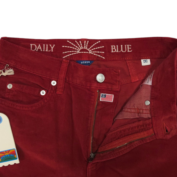 NWT Daily Blue Manya Organic Cotton Velveteen Denim Jeans Sz. 26 Swing [Ruby] - Picture 6 of 12